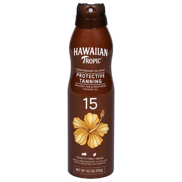 Hawaiian Tropic Protective Tanning Broad Spectrum SPF 15 Sunscreen Dry Oil Spray