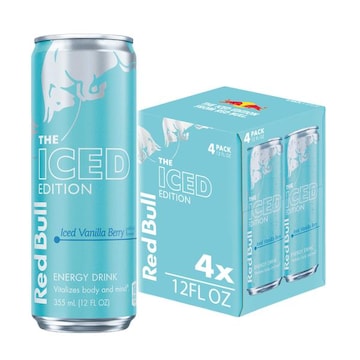Red Bull Iced Edition Energy Drink Iced Vanilla Berry, 12 fl. oz., Pack of 4, 114mg Caffeine, Taurine & B Vitamins