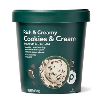 Publix Rich & Creamy Ice Cream, Cookies & Creampint