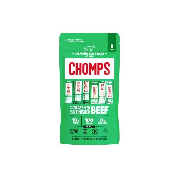 Chomps Jalapeno Beef Sticks 8 count, 1.15oz sticks | Publix Super