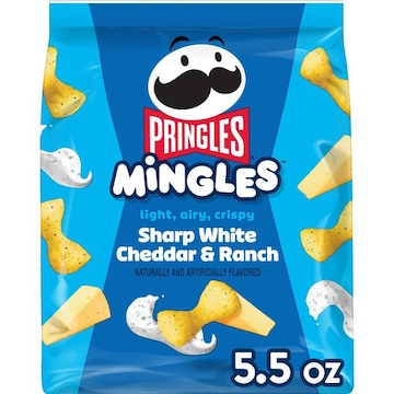 Pringles Mingles Gluten-Free Puffed Snacks Sharp White Cheddar and Ranch, Cheese Puffs