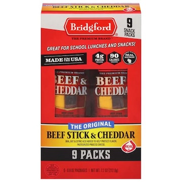 Bridgford Beef Stick & Cheddar, The Original, 9 Packs