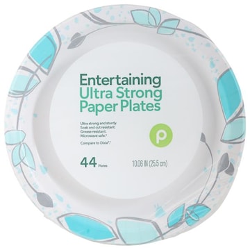 Publix Paper Plates, Ultra Strong, Entertaining, 10.06 Inch