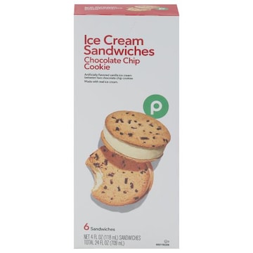 Publix Ice Cream Sandwiches, Chocolate Chip Cookie