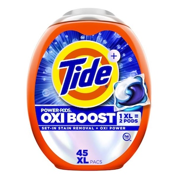 Tide Oxi Boost Power PODS Laundry Detergent Pacs, 45 Count