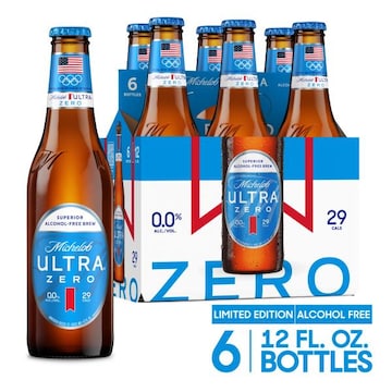 Michelob Ultra Zero Alcohol Free Lager Beer, 6 Pack Beer, 12 fl oz Bottles