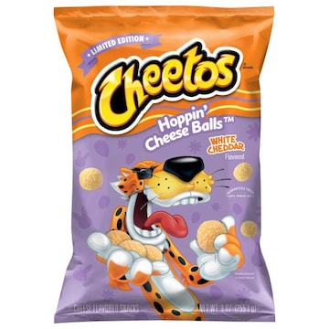 Cheetos Cheese Flavored Snacks, White Cheddar, Hoppin' Cheese Balls