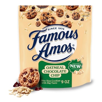 Famous Amos Famous Amos Oatmeal Chocolate Chip Bite-Size Cookies, 9oz Resealable Bag