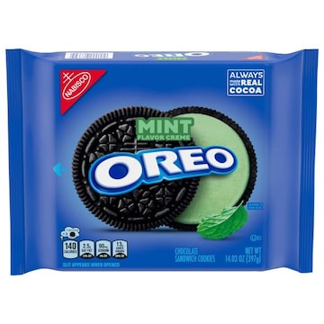 Oreo Sandwich Cookies, Chocolate, Mint Flavor Creme