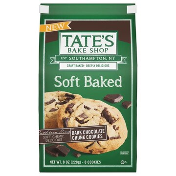 Tate's Bake Shop Cookies, Dark Chocolate Chunk, Soft Baked