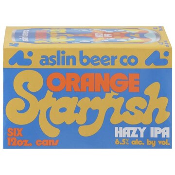 Aslin Beer Co Beer, Hazy IPA, Orange Starfish