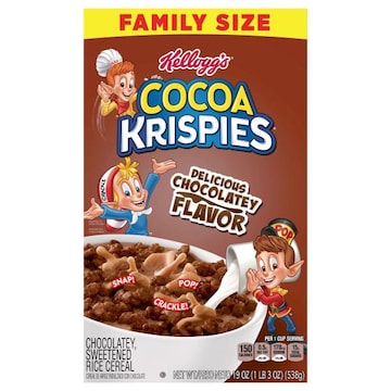 Cocoa Krispies Cereal, Sweetened Rice, Chocolatey, Family Size