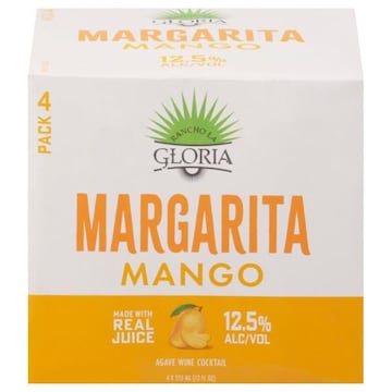 Rancho La Gloria Agave Wine Cocktail, Margarita, Mango, 4 Pack