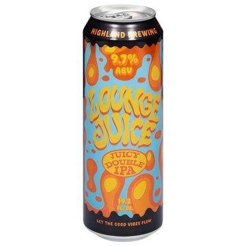 Highland Brewing Beer, Juicy Double IPA, Lounge Juice