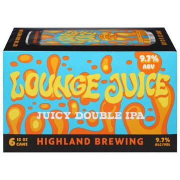 Highland Brewing Beer, Juicy Double IPA, Lounge Juice
