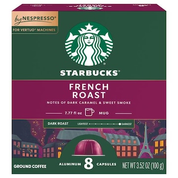 Starbucks Coffee, Ground, Dark Roast, French Roast, Aluminum Capsules