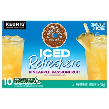 DONUT SHOP Beverage Mix, Pineapple Passionfruit, Iced Refreshers, K-Cup Pods