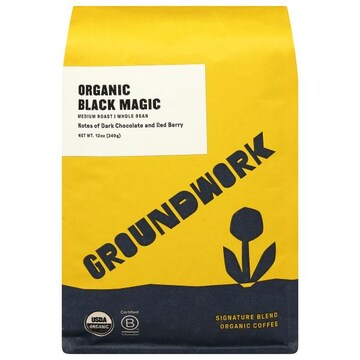 Groundwork Coffee, Medium Roast, Whole Bean, Organic, Black Magic