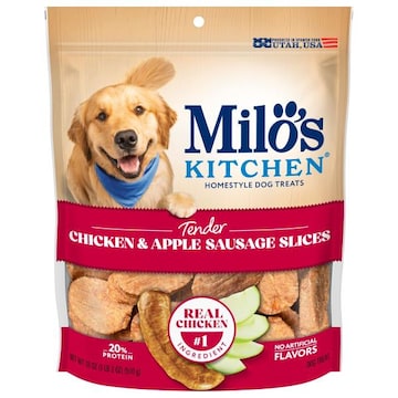 Milo's Kitchen Chicken & Apple Sausage Slices Dog Treats