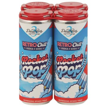 3 Daughters Brewing Vodka + Soda, Retro Chill, Rocket Pop