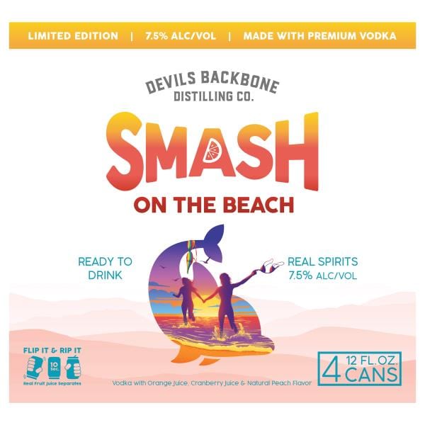 Devils Backbone Distilling Co. Vodka, Smash on the Beach, 4 Pack
