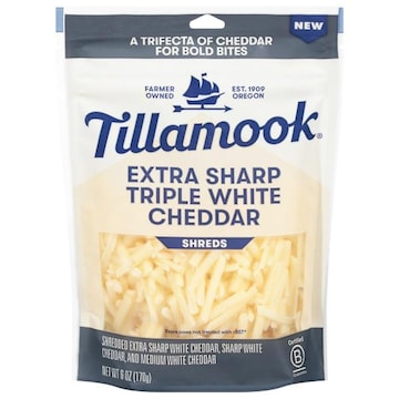 Tillamook Cheese, Extra Sharp Triple White Cheddar, Shreds