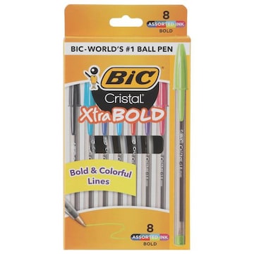 BiC Cristal Ball Pen, Assorted Ink, Xtra Bold