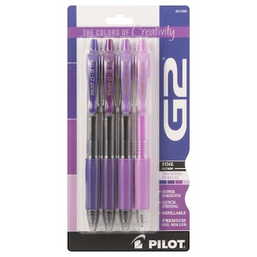 G2 Gel Roller, Premium, Assorted Purples, Fine, 0.7 mm