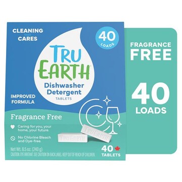 Tru Earth Tru Earth Dishwasher Detergent Tablets, Fragrance-Free, 40-Tablets