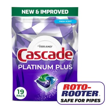 Cascade Platinum Plus Dishwasher Pods, Fresh, 19 Count