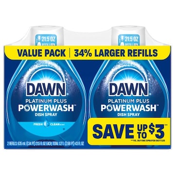Dawn Powerwash Platinum Plus Fresh Clean Scent Dish Spray Value Pack