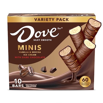 Dove Vanilla & Mocha Ice Cream Mini Milk Chocolate Individually Wrapped Ice Cream Bars Assortment