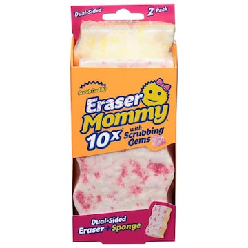 Scrub Daddy Dual-Sided 10x Eraser Mommy with Scrubbing Gems