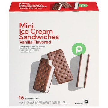 Publix Vanilla Flavored Mini Ice Cream Sandwiches