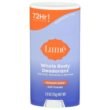 Lume Deodorant, Whole Body, Soft Powder, Smooth Solid, 72Hr
