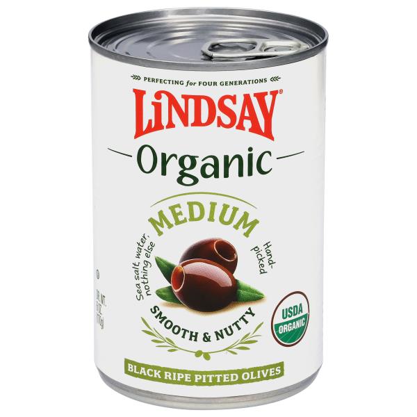 Lindsay Organic Black Ripe Pitted Medium Olives | Publix Super Markets
