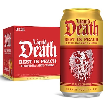 Liquid Death Rest in Peach Flavored Iced Black Tea