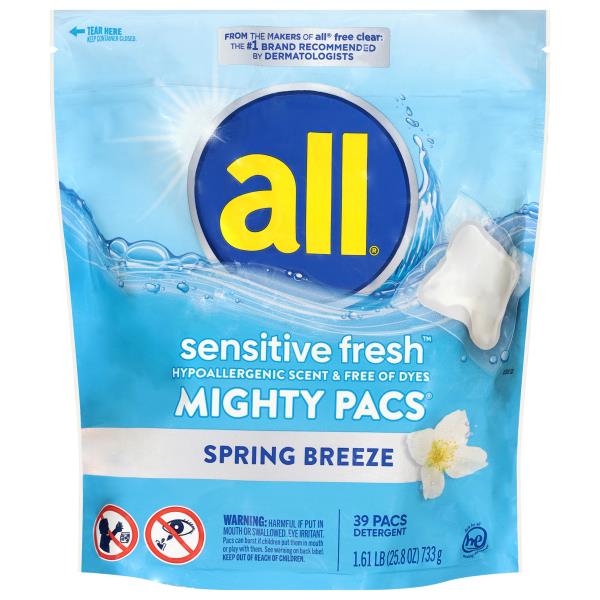 All Mighty Pacs Sensitive Fresh Spring Breeze Detergent | Publix