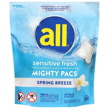All Mighty Pacs Sensitive Fresh Spring Breeze Detergent