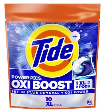 Tide Oxi Boost Power PODS Laundry Detergent Pacs, 10 Count