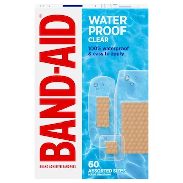 Band-Aid Clear Waterproof Assorted Sizes Adhesive Bandages