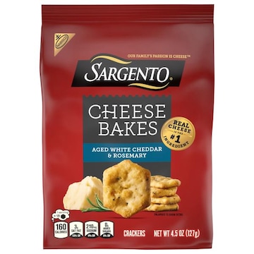 Sargento Crackers, Cheese Bakes, Aged White Cheddar & Rosemary