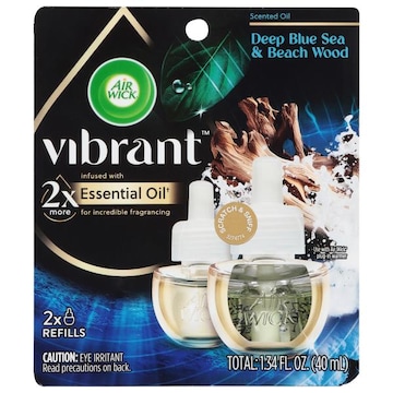 Air Wick Vibrant Essential Oil Refills, Deep Blue Sea & Beach Wood