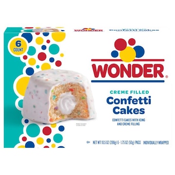Wonder Confetti Cakes, Creme Filled