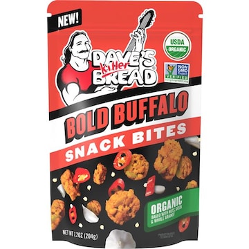 Dave's Killer Bread Bold Buffalo Crunchy Snack Bites, Buffalo Flavored Organic Snacks