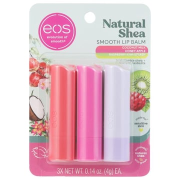 eos Lip Balm, Natural Shea Smooth, Coconut Milk/Honey Apple/Raspberry Kiwi Splash