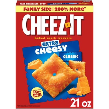 Cheez-It Cheese Crackers Extra Cheesy, Baked Snack Crackers