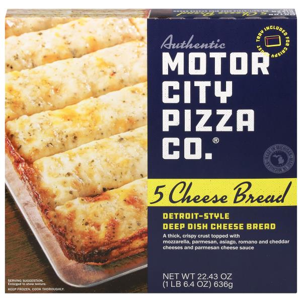 Motor City Pizza Co. Cheese Bread, Deep Dish, 5 Cheese Bread
