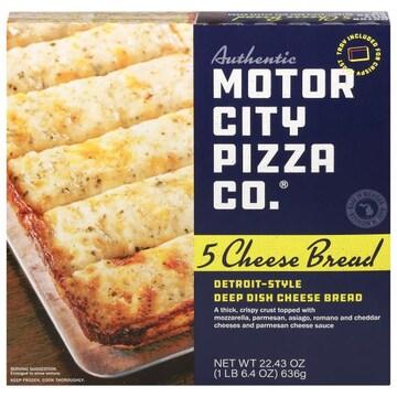 Motor City Pizza Co. Cheese Bread, Deep Dish, 5 Cheese Bread, Detroit-Style