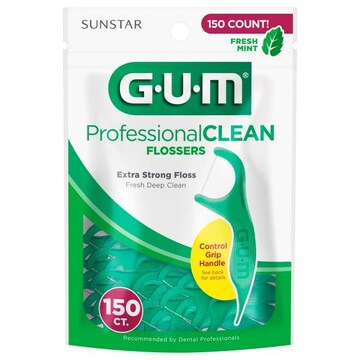 GUM Professional Clean Flossers, Extra Strong, Fresh Mint